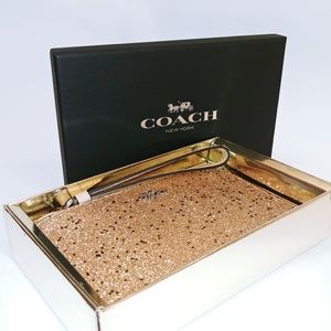 NIB-Coach glitter wristlet Gold gift box